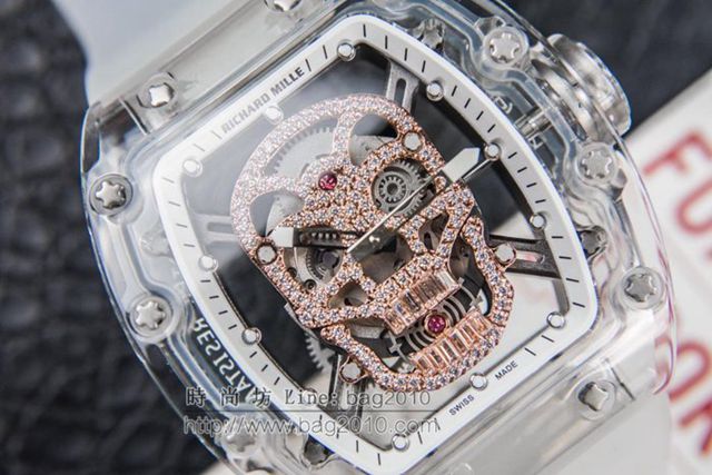 Richard Mille e理查徳米勒 RM052系列 最新鬼頭升級版 顱骨系列 原裝透明殼 理查徳米勒高端男士全自動機械腕表  hds1446